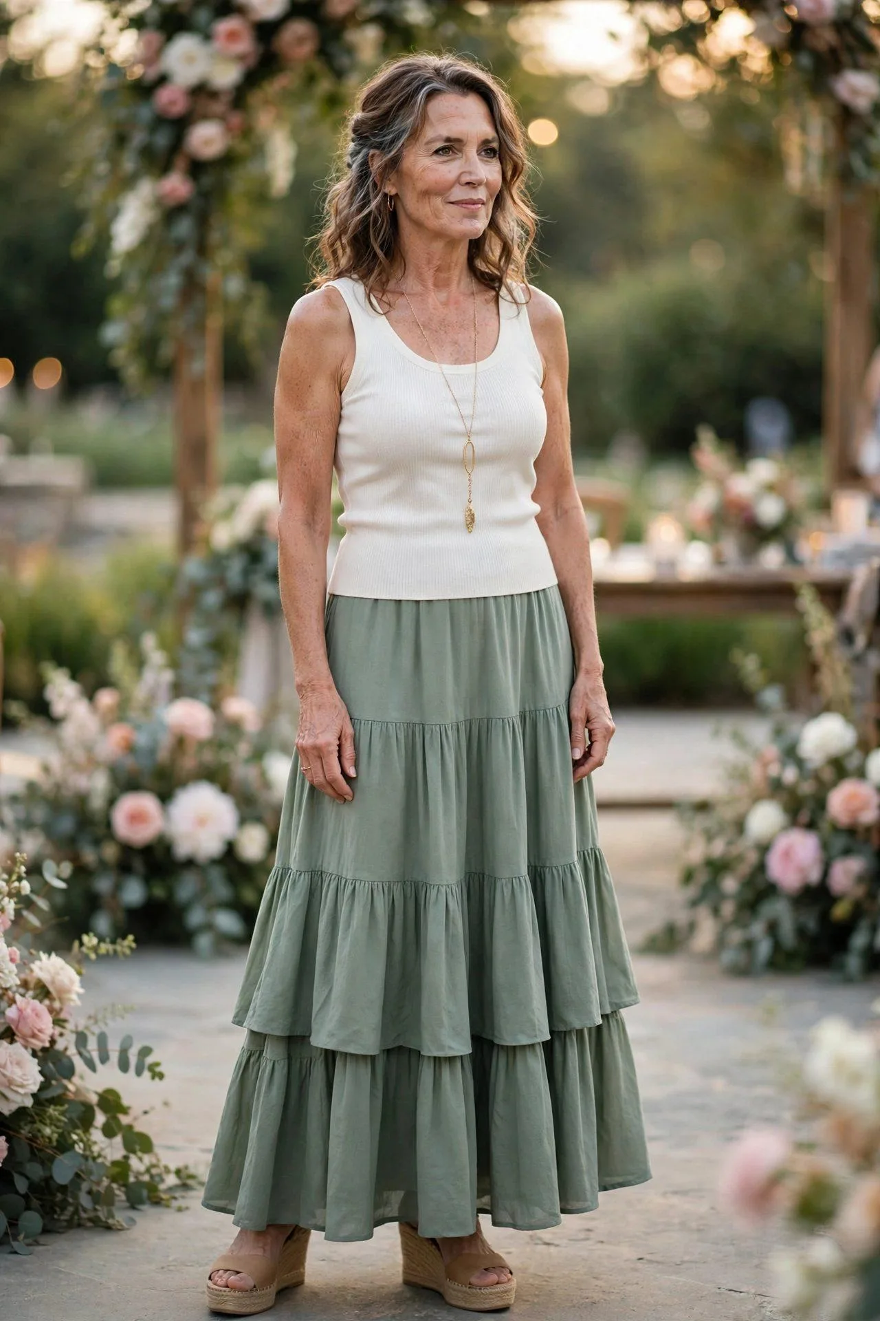 Tiered Maxi Skirt + Fitted Tank