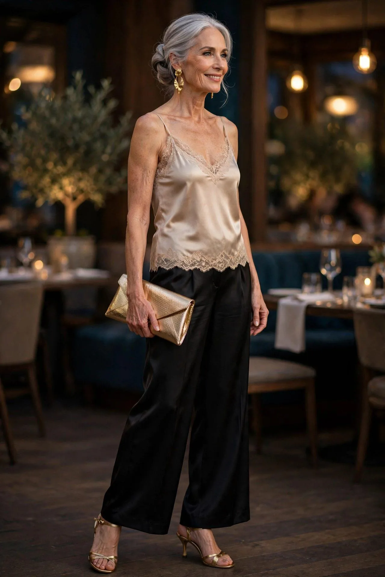 Evening Glam: Satin Wide-Leg