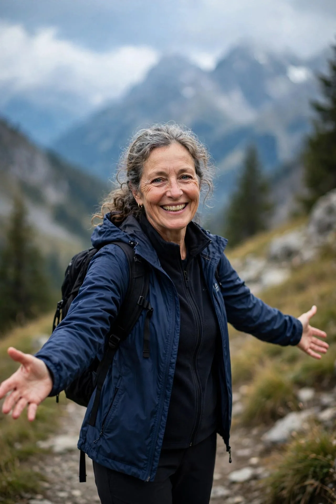 Content woman over 50 smiling freely without comparison worries
