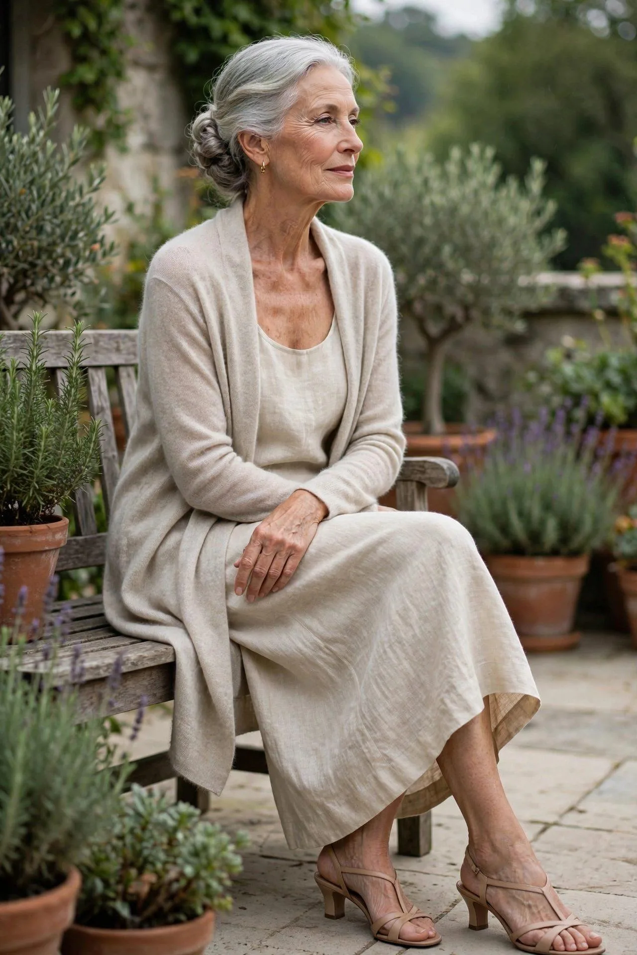 Fine-Gauge Oatmeal Cashmere Cardigan