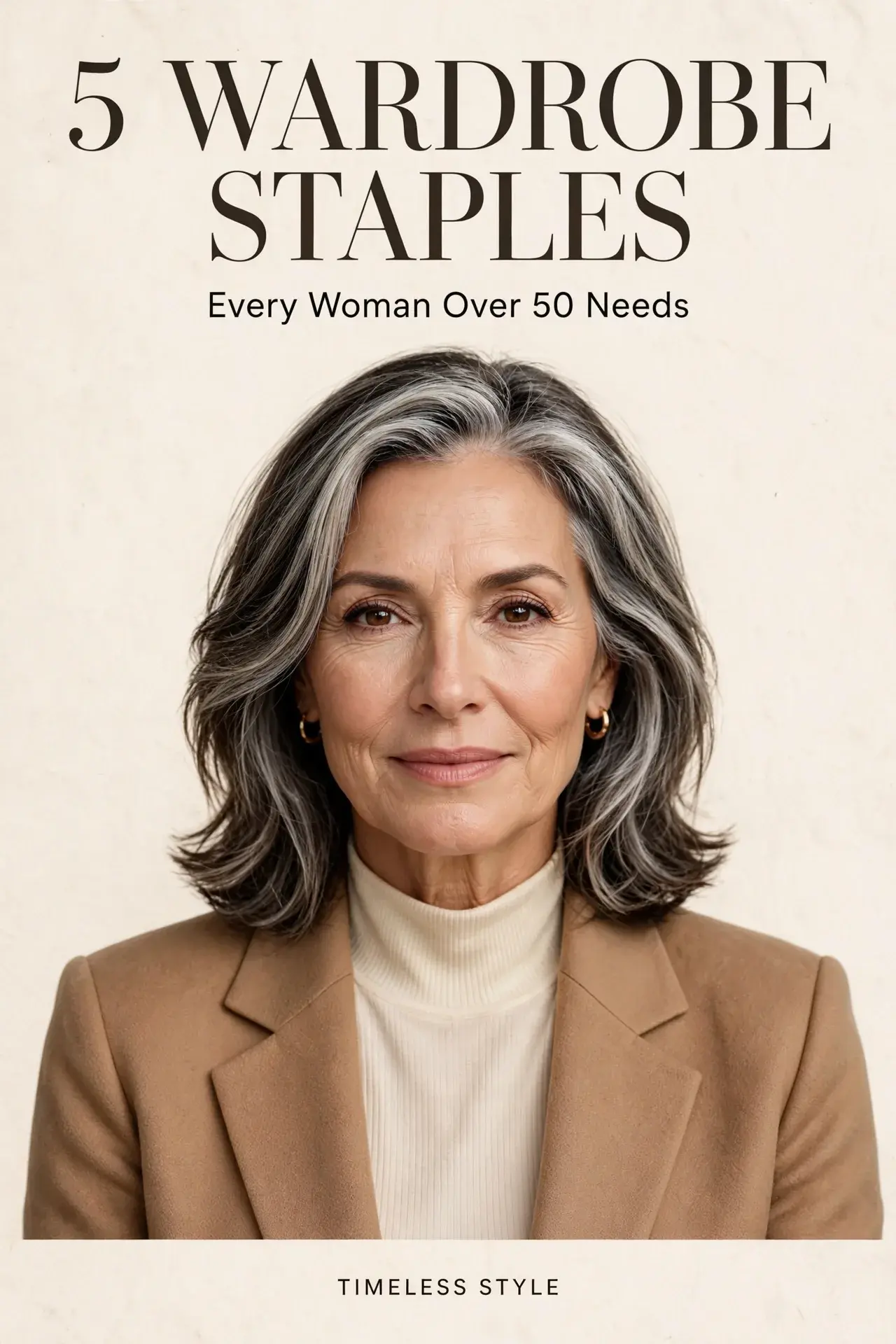 Mature woman wearing classic tailored blazer outfit