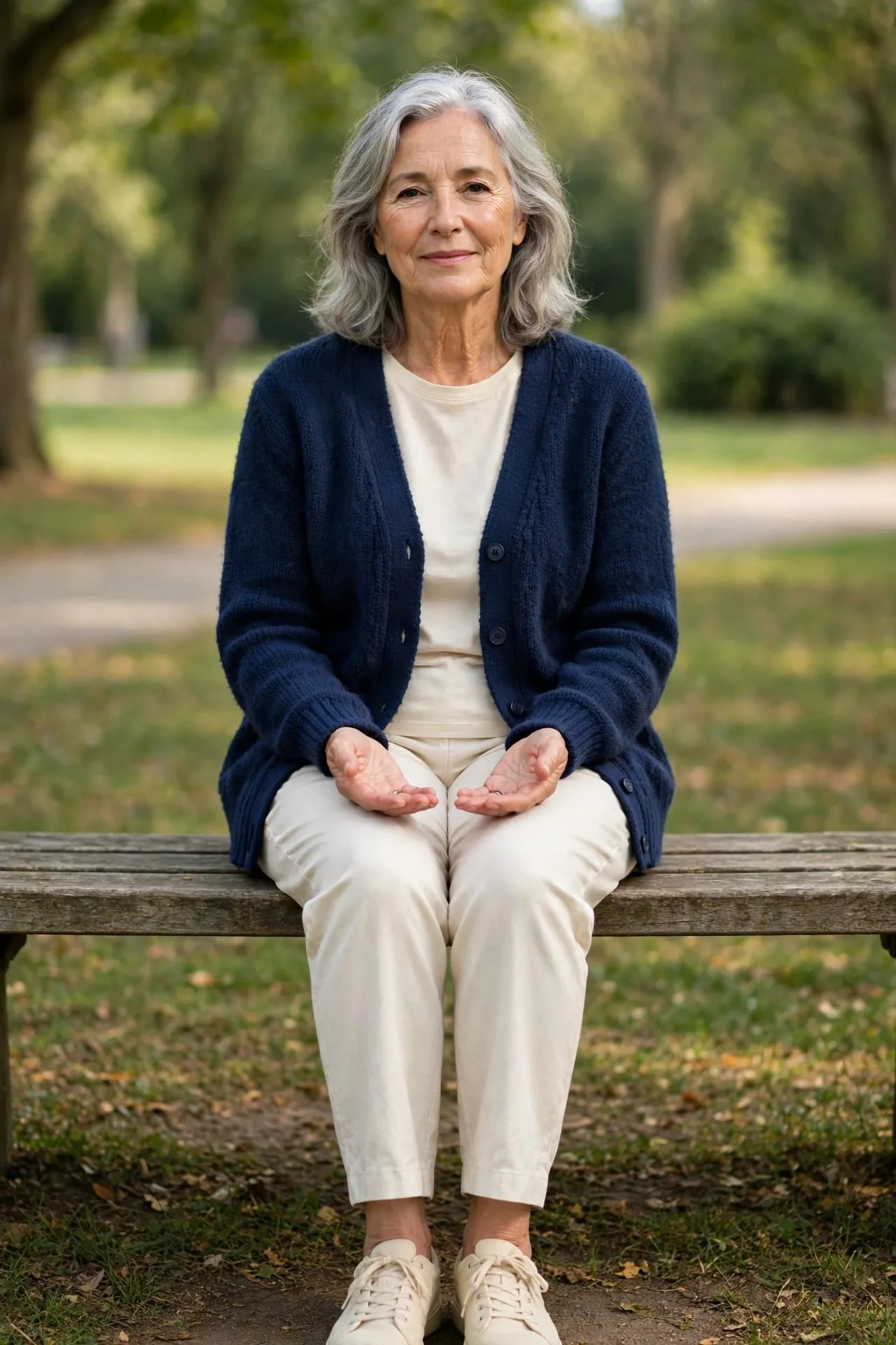 Relaxed senior woman letting family handle holiday plans
