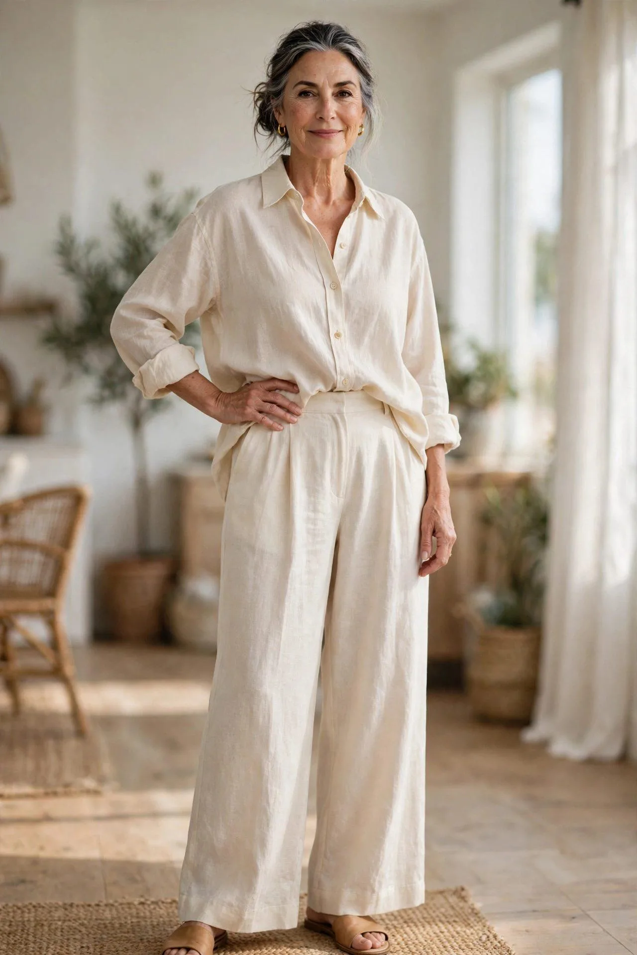 The Oversized Cream Linen Button-Down