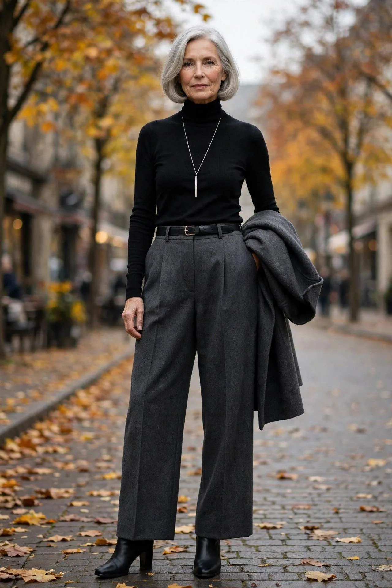 Wide-Leg Trousers + Turtleneck