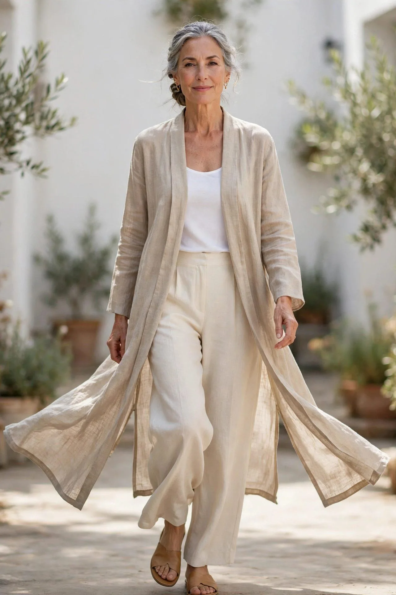 The Long Linen Duster Cardigan