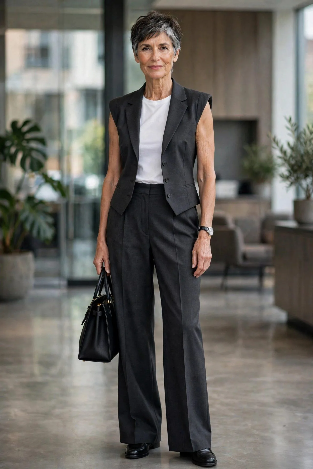 Wide-Leg + Structured Vest