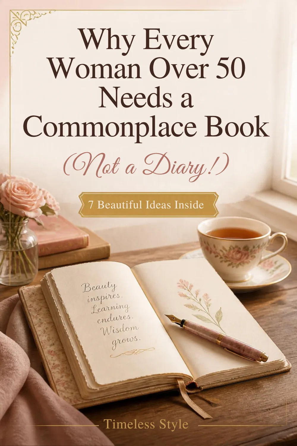 Pinterest pin: Why Every Woman Over 50 Needs a Commonplace Book (Not a Diary!)