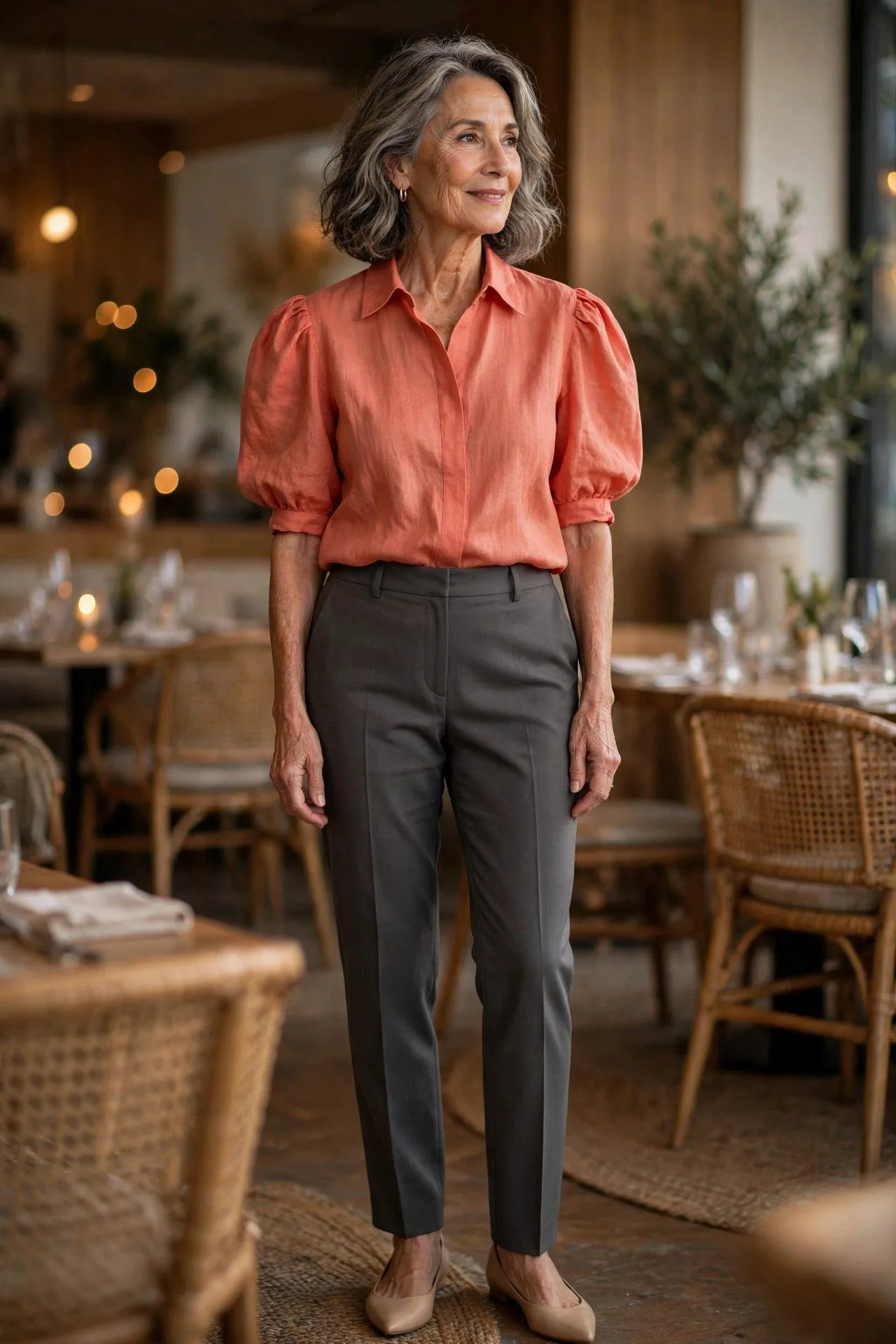 Statement Sleeve Blouse + Tailored Trousers