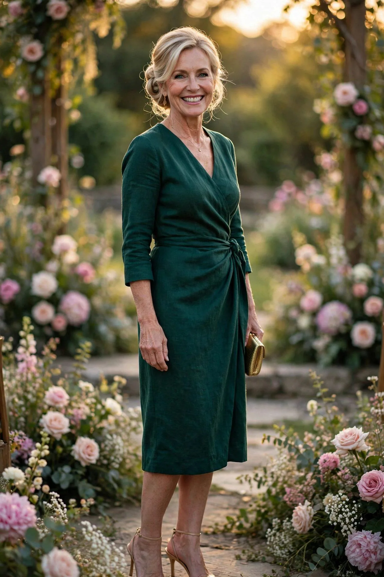Classy Emerald Wrap Dress
