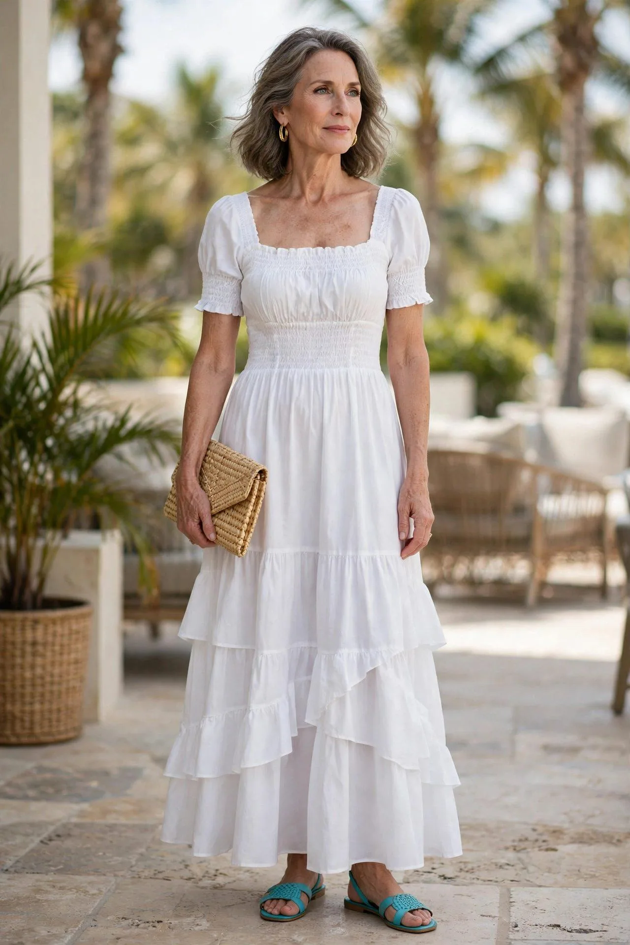 White Poplin Maxi Dress