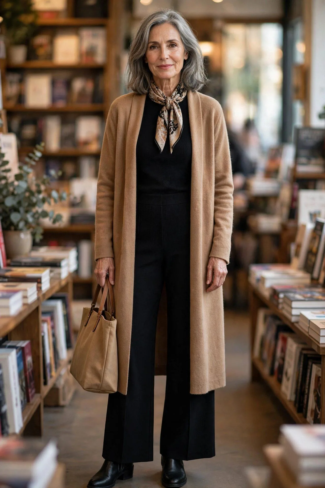 Wide-Leg + Long Open Cardigan