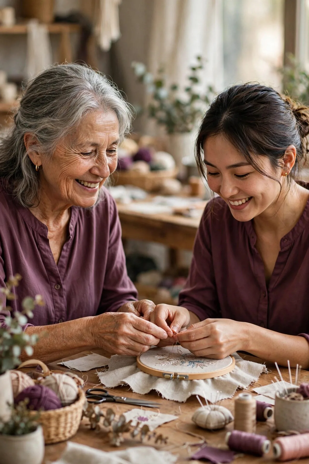 Senior woman mentoring young person with warm encouraging smile