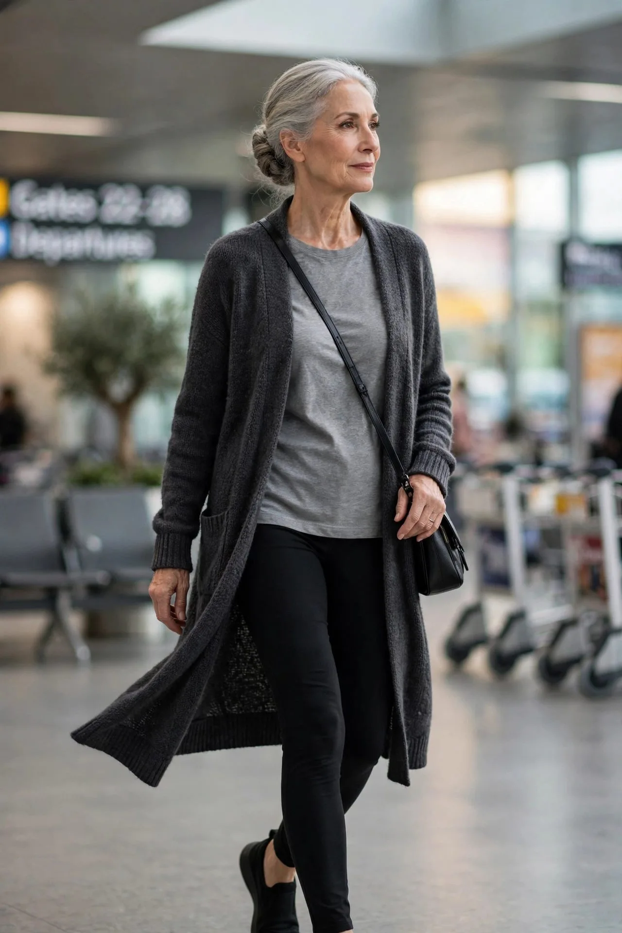 Ivory Silk Blouse + Long Black Blazer