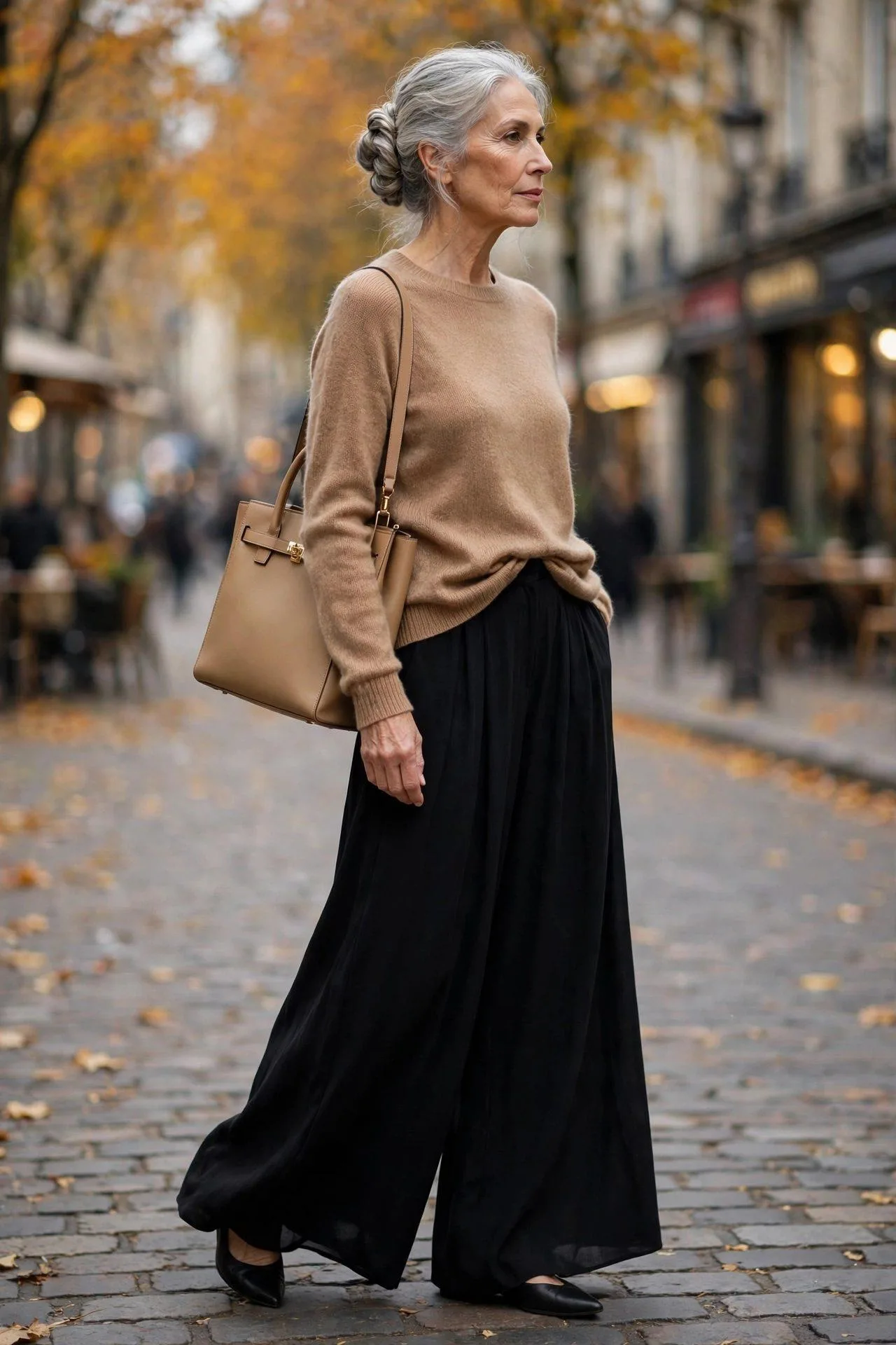 The Wide-Leg Trouser + Tucked Knit