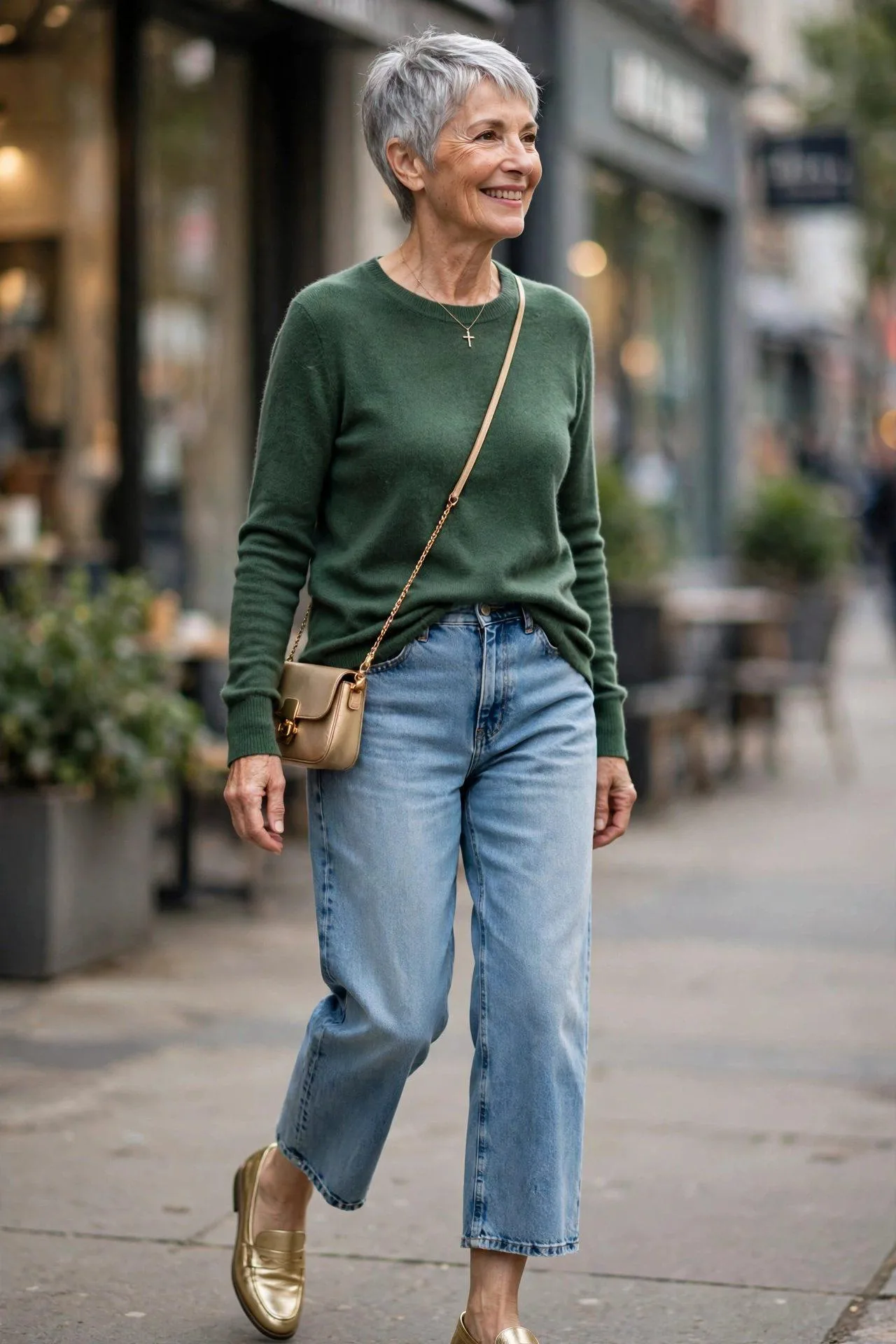 Cropped Wide-Leg + Fitted Cashmere Sweater