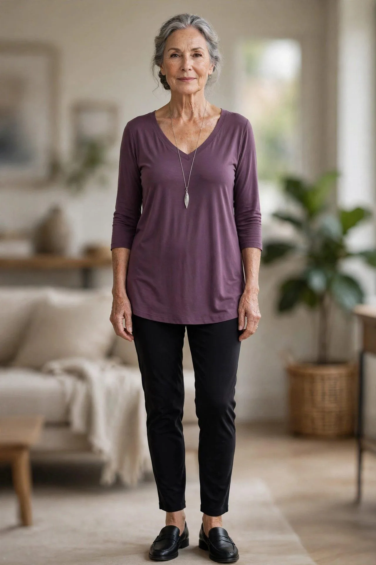 The V-Neck Tunic Over Slim Pants