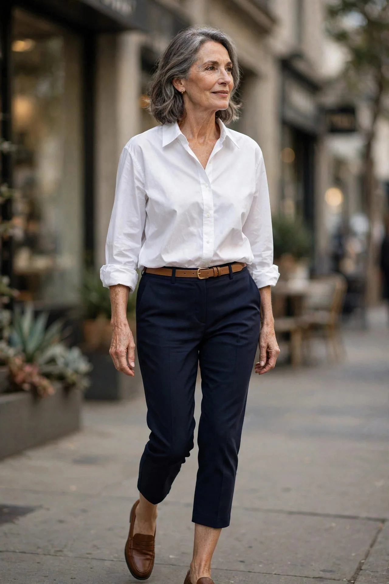 Oversized White Button-Down + Capri Pants