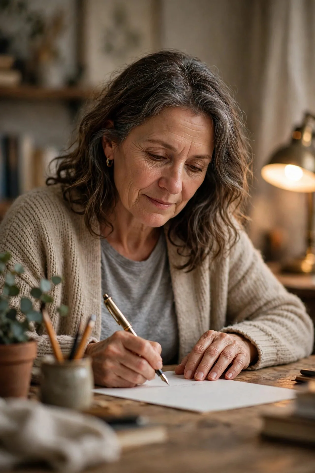 Empathetic mature woman listening deeply to a dear friend