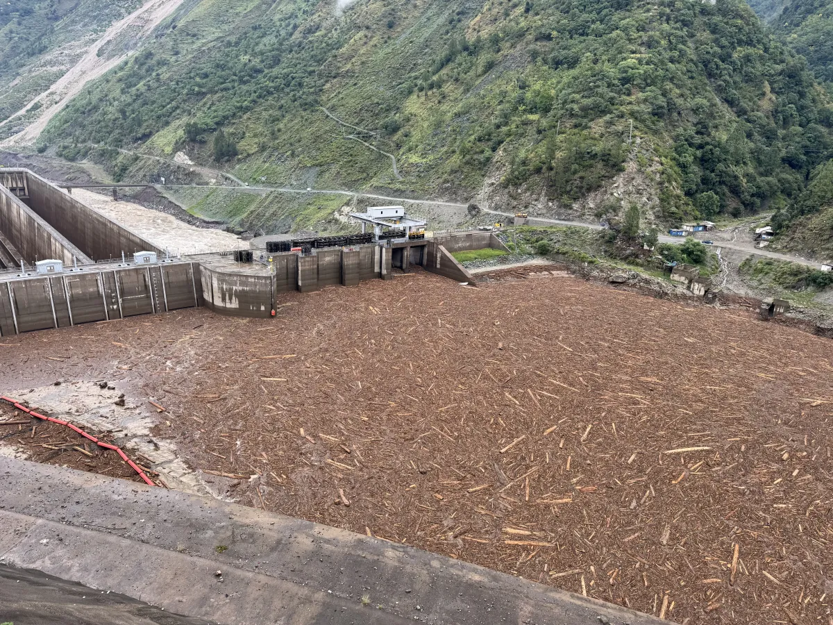 Massive Floating Debris Cleaning Operation at the Dam Reservoir